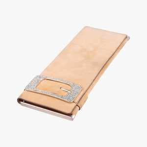 Pre-owned Gucci Romy Beige Suede 167738 clutchbag | stylenewstar