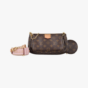 Pre-owned Louis Vuitton MULTI POCHETTE ACCESSOIRES MARRON×ROSE CLAIRE Monogram Canvas M44840 shoulderbag | stylenewstar
