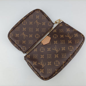 Pre-owned Louis Vuitton MULTI POCHETTE ACCESSOIRES MARRON×ROSE CLAIRE Monogram Canvas M44840 shoulderbag | stylenewstar