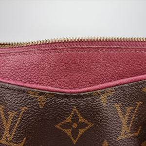 Pre-owned Louis Vuitton PALLAS brown×Rose Bruyere Monogram Canvas×calf leather M43705 shoulderbag | stylenewstar