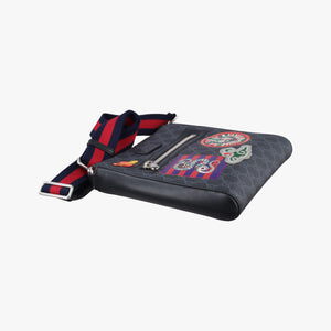 Vintage Gucci GG Supreme Courrier Messenger Black×Multicolour PVC coated canvas×Leather 547751 shoulderbag | stylenewstar