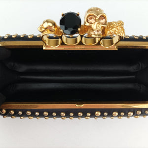 Pre-owned Alexander McQueen Four Ring Black Leather shoulderbag | stylenewstar