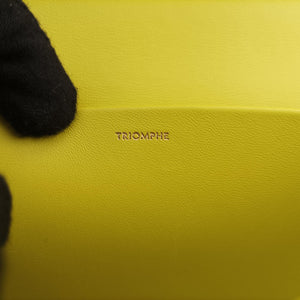 Pre-owned Celine Triomphe Chain Yellow Leather shoulderbag | stylenewstar