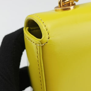 Pre-owned Celine Triomphe Chain Yellow Leather shoulderbag | stylenewstar