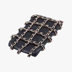 Pre-owned Chanel Tech Me Out phone case Black lambskin AP1161 shoulderbag | stylenewstar