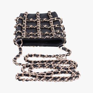Pre-owned Chanel Tech Me Out phone case Black lambskin AP1161 shoulderbag | stylenewstar