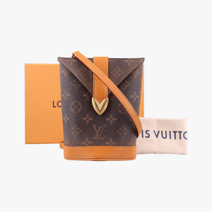 Pre-owned Louis Vuitton Envelope Pouch Brown Monogram Dust x Leather M11629 shoulderbag | stylenewstar