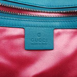 Pre-owned Gucci GG Marmont Blue velour 443497 shoulderbag | stylenewstar