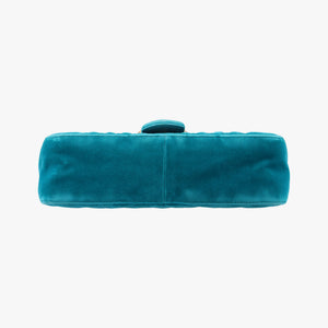Pre-owned Gucci GG Marmont Blue velour 443497 shoulderbag | stylenewstar