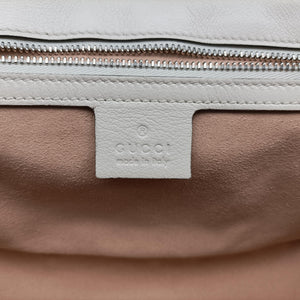 Pre-owned Gucci GG Marmont White×Blue Leather 443497 shoulderbag | stylenewstar