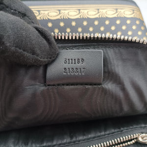 Pre-owned Gucci SEGA collaboration GUCCY print Black Leather 511189 shoulderbag | stylenewstar