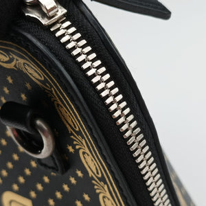 Pre-owned Gucci SEGA collaboration GUCCY print Black Leather 511189 shoulderbag | stylenewstar