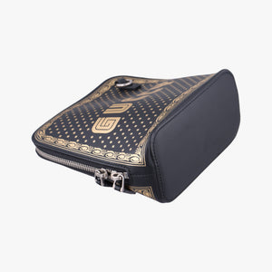 Pre-owned Gucci SEGA collaboration GUCCY print Black Leather 511189 shoulderbag | stylenewstar