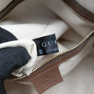Pre-owned Gucci GG SUPREME DOME BEIGE×BROWN PVC coated canvas×Leather 309617 shoulderbag | stylenewstar