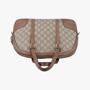 Pre-owned Gucci GG SUPREME DOME BEIGE×BROWN PVC coated canvas×Leather 309617 shoulderbag | stylenewstar