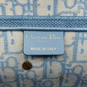 Pre-owned Christian Dior Saddle Blue Jacquard handbag | stylenewstar