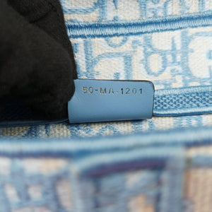 Pre-owned Christian Dior Saddle Blue Jacquard handbag | stylenewstar