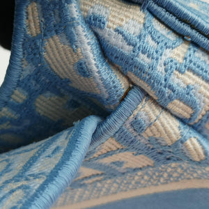 Pre-owned Christian Dior Saddle Blue Jacquard handbag | stylenewstar