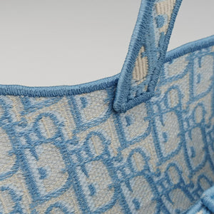 Pre-owned Christian Dior Saddle Blue Jacquard handbag | stylenewstar