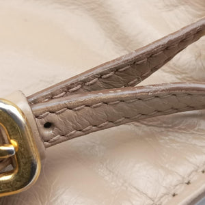 Pre-owned Prada Vitello Shine Argilla Beige Leather shoulderbag | stylenewstar
