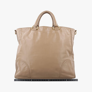 Pre-owned Prada Vitello Shine Argilla Beige Leather shoulderbag | stylenewstar