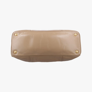 Pre-owned Prada Vitello Shine Argilla Beige Leather shoulderbag | stylenewstar