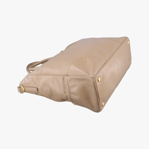 Pre-owned Prada Vitello Shine Argilla Beige Leather shoulderbag | stylenewstar