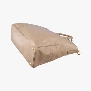 Pre-owned Prada Vitello Shine Argilla Beige Leather shoulderbag | stylenewstar