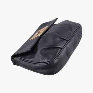 Pre-owned Fendi Fendista Pochette Black Leather 8M0276 shoulderbag | stylenewstar