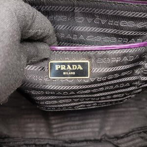 Secondhand Prada Parabole Tote Purple patent handbag | stylenewstar