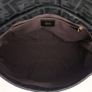 Pre-owned Fendi Mia Flap Black canvas 8BR614 shoulderbag | stylenewstar