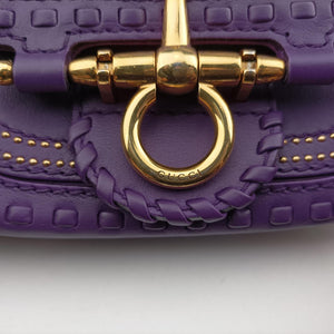 Pre-owned Gucci Snaffle Bit Purple Leather 263956 shoulderbag | stylenewstar