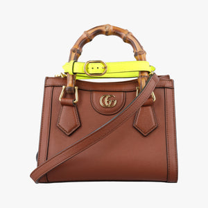 Secondhand Gucci Diana Jumbo GG Mini Brown leather 655661 shoulderbag | stylenewstar