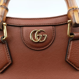 Secondhand Gucci Diana Jumbo GG Mini Brown leather 655661 shoulderbag | stylenewstar