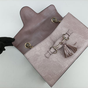 Pre-owned Gucci Emily Pink Patent Leather 295402 shoulderbag | stylenewstar