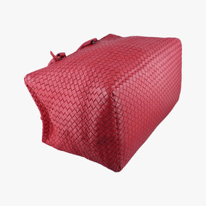 Secondhand Bottega Veneta Intrecciato Red lambskin handbag | stylenewstar