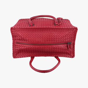 Secondhand Bottega Veneta Intrecciato Red lambskin handbag | stylenewstar