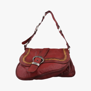 Pre-owned Christian Dior Gaucho Red Leather shoulderbag | stylenewstar