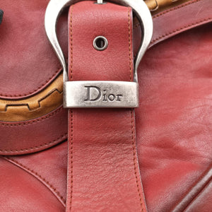 Pre-owned Christian Dior Gaucho Red Leather shoulderbag | stylenewstar