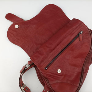 Pre-owned Christian Dior Gaucho Red Leather shoulderbag | stylenewstar