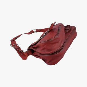 Pre-owned Christian Dior Gaucho Red Leather shoulderbag | stylenewstar