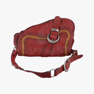 Pre-owned Christian Dior Gaucho Red Leather shoulderbag | stylenewstar