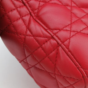 Pre-owned Christian Dior Lady Dior Red lambskin shoulderbag | stylenewstar