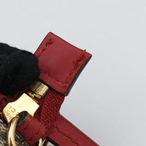 Secondhand Gucci GG Supreme Heart Chain Pochette Beige×red PVC coated canvas 456866 handbag | stylenewstar