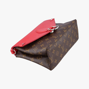 Vintage Louis Vuitton SAINT MICHEL brown×COQUELICOT Monogram Canvas×calf leather M44031 shoulderbag | stylenewstar
