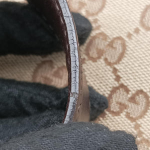 Pre-owned Gucci GG Canvas Punch Hobo Beige×brown Canvas×Leather 145781 shoulderbag | stylenewstar
