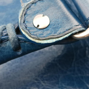 Pre-owned Balenciaga Giant City Blue Lambskin shoulderbag | stylenewstar