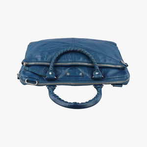 Pre-owned Balenciaga Giant City Blue Lambskin shoulderbag | stylenewstar
