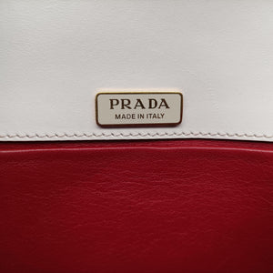 Secondhand Prada Cahier Heart and Flower White×red leather shoulderbag | stylenewstar