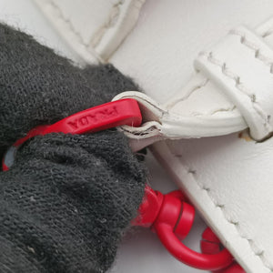Secondhand Prada Cahier Heart and Flower White×red leather shoulderbag | stylenewstar